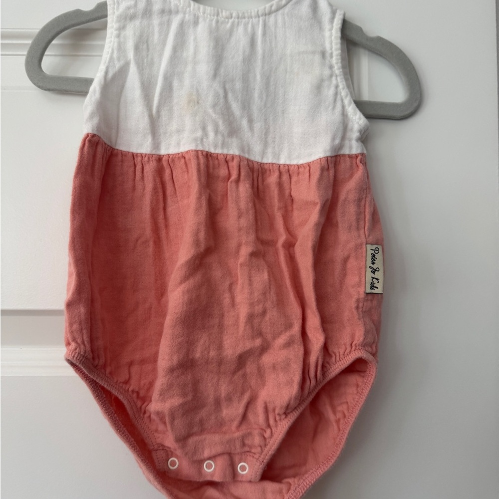 Pink and White Kids One Piece